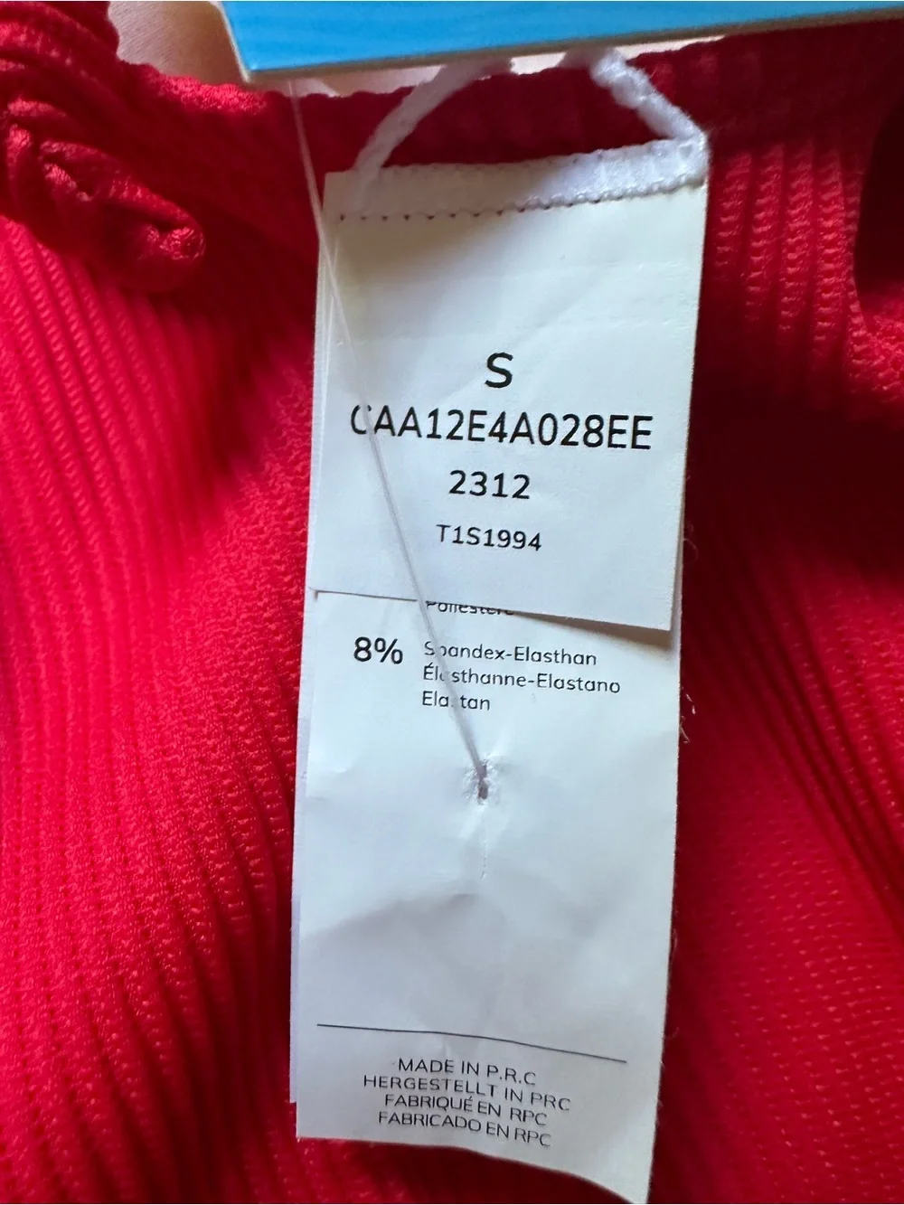 NWT Cupshe True Red‎ Strappy One Shoulder Ribbed One Piece Swimsuit Size S